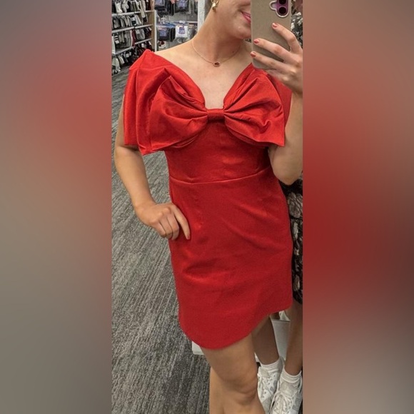 NWT! Anthropologie Red Bardot Mini Bow Dress - Multiple Sizes☁️ - Picture 8 of 9